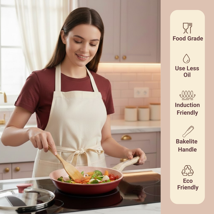 Butter Scotch Die Cast Non Stick Triumph Frying Pan with galss lid,  Induction Base