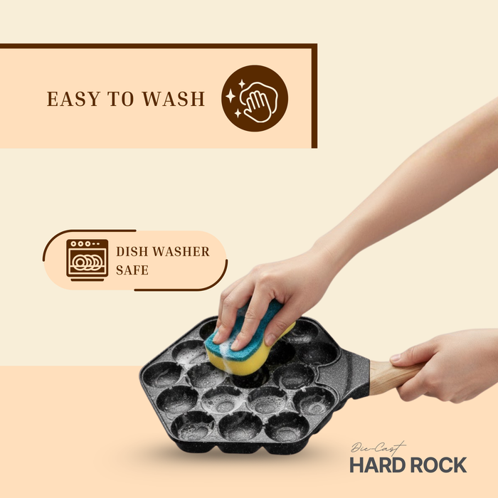 Hard Rock Die Cast Non Stick  (Triumph series) Hexa Appe/Muffin Pan 18 cavity, Induction Base