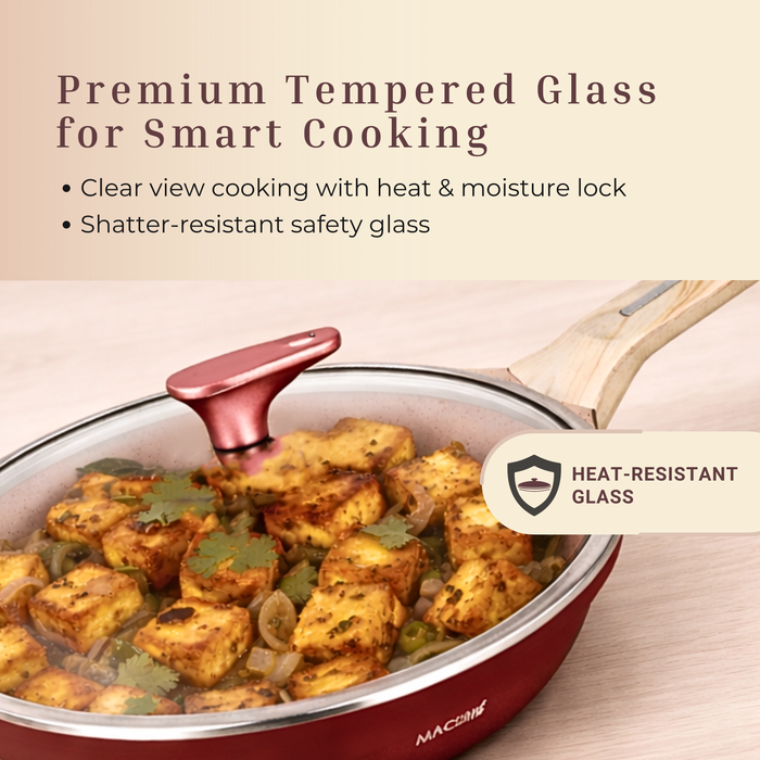 Butter Scotch Die Cast Non Stick Triumph Frying Pan with galss lid,  Induction Base
