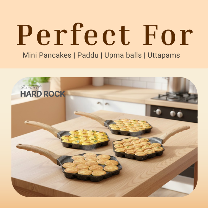Hard Rock Die Cast Non Stick  (Triumph series) Hexa Appe/Muffin Pan 18 cavity, Induction Base