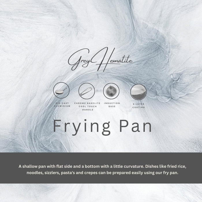 Grey Hematite Non Stick Frying Pan, 24cm Dia, 1.8 Liters, Induction Base