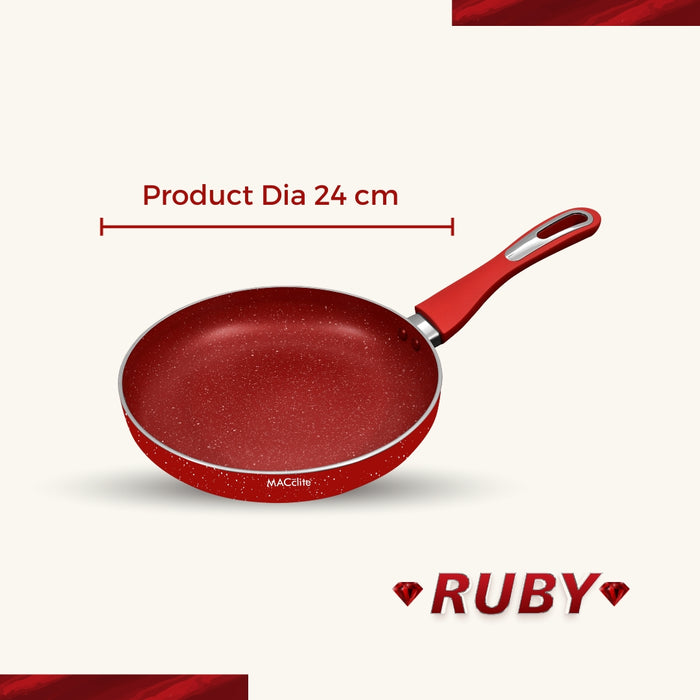 Ruby Non Stick Frying Pan, 24cm Dia, 1.8 Liters, Induction Base