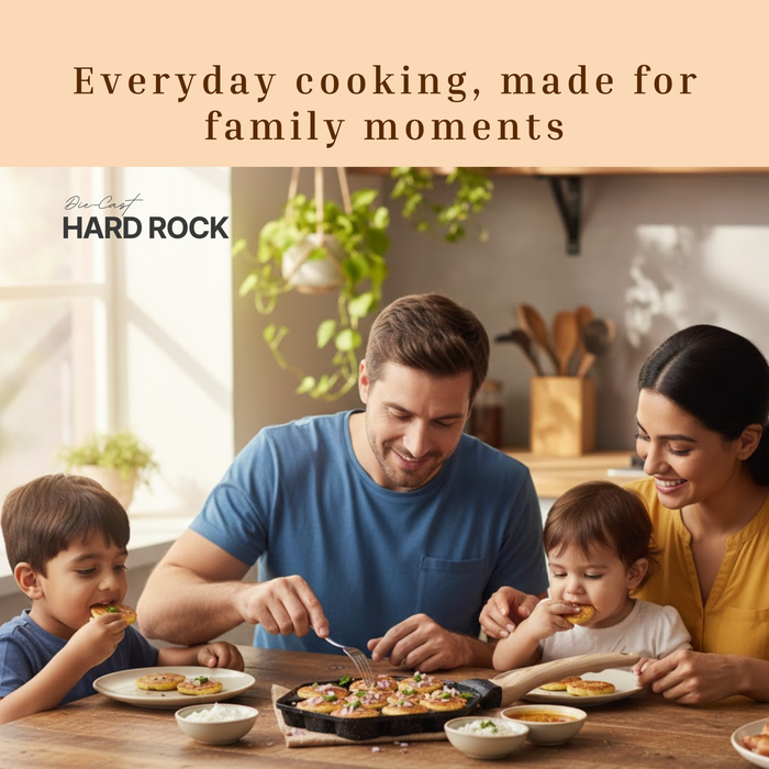 Hard Rock Die Cast Non Stick  (Triumph series) Hexa Appe/Muffin Pan 18 cavity, Induction Base