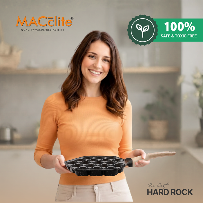 Hard Rock Die Cast Non Stick  (Triumph series) Hexa Appe/Muffin Pan 18 cavity, Induction Base