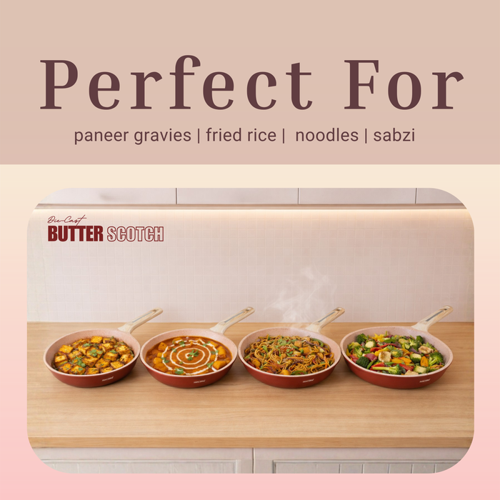 Butter Scotch Die Cast Non Stick Triumph Frying Pan with galss lid,  Induction Base