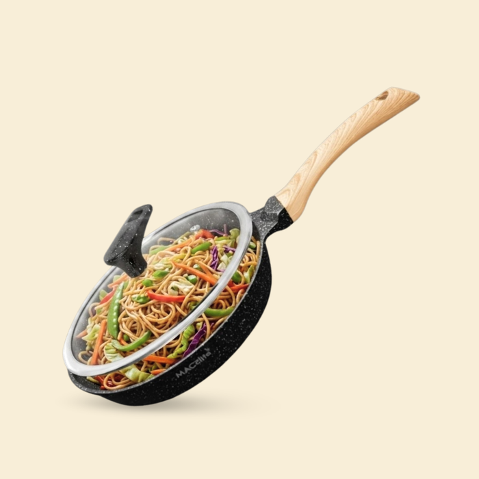 Hard Rock Die Cast Non Stick Fry Pan With Glass Lid, Induction Base