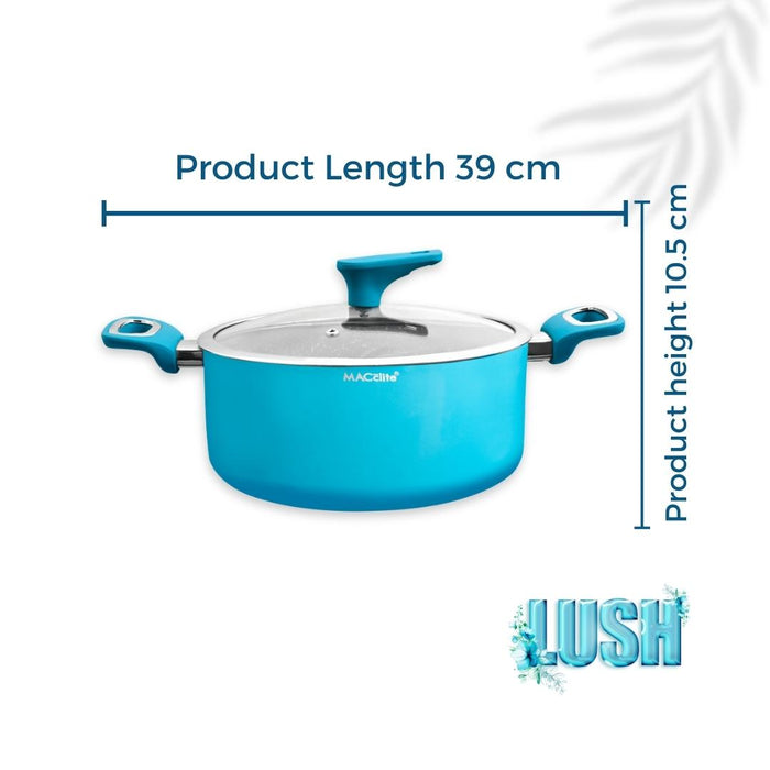 Lush Non Stick Casserole With Glass Lid, 24cm Dia, 4.5 Liters, Induction Base