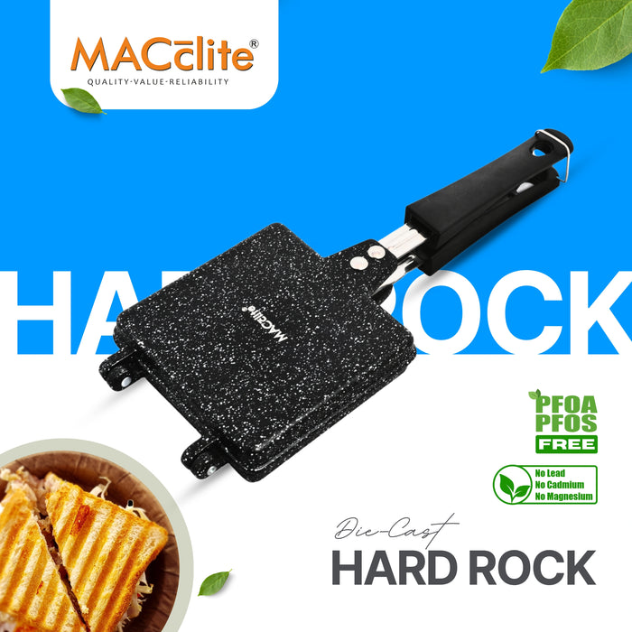 Hard Rock Non-Stick Die-Cast Big Grill Toaster – Effortless, Crispy Grilled Sandwiches
