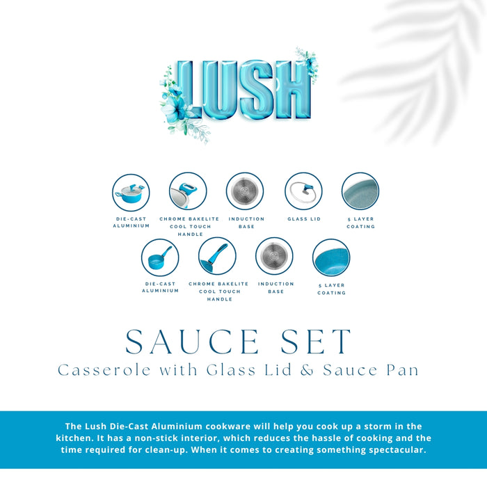 Lush Non Stick Sauce Set, Set of 3 Pieces, Induction Base