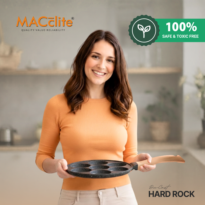 Hard Rock Die Cast Non Stick  (Triumph series) Smiley Tawa 7 cavity, Induction Base