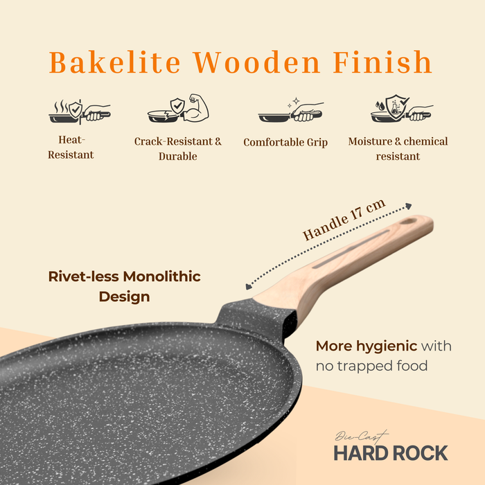 Hard Rock Die Cast Non Stick Triumph Tawa, Induction Base