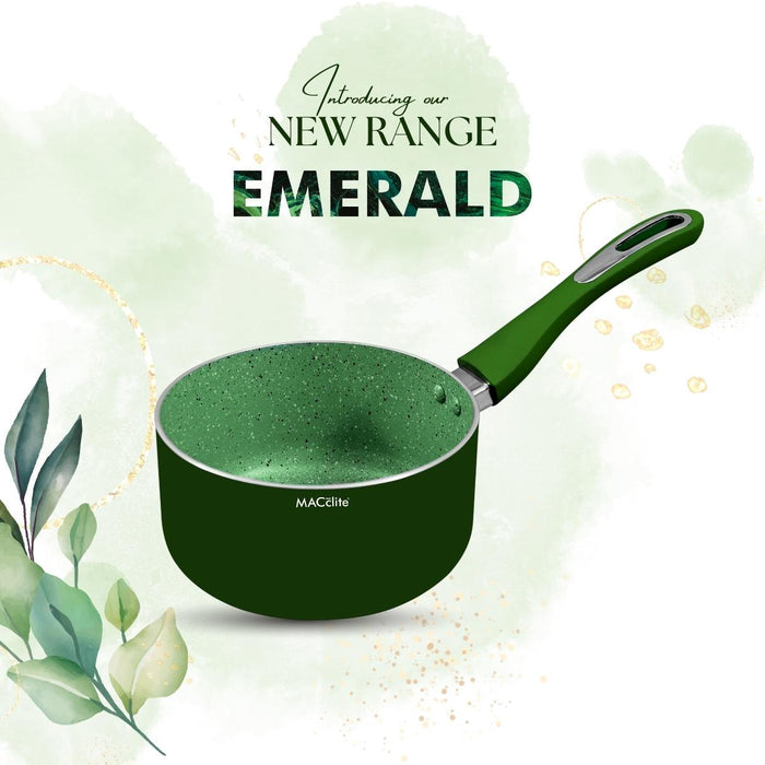 Emerald Non Stick Sauce Pan, 18cm Dia, 2 Liters, Induction Base