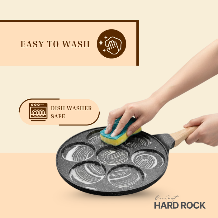 Hard Rock Die Cast Non-Stick IB Triumph Plain Tikki/Cake Pan/Mini Uttappam Tawa 7 Cavity