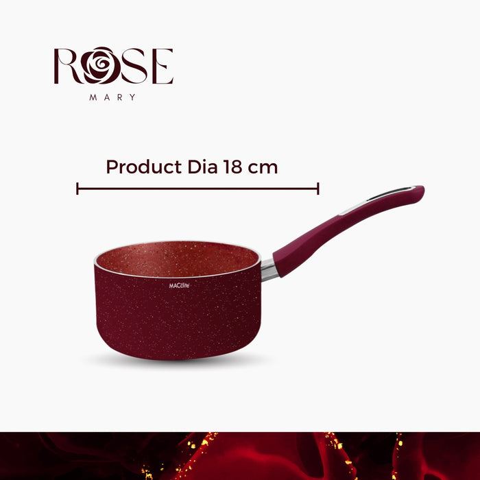 Rosemary Non Stick Sauce Pan, 18cm Dia, 2 Liters, Induction Base