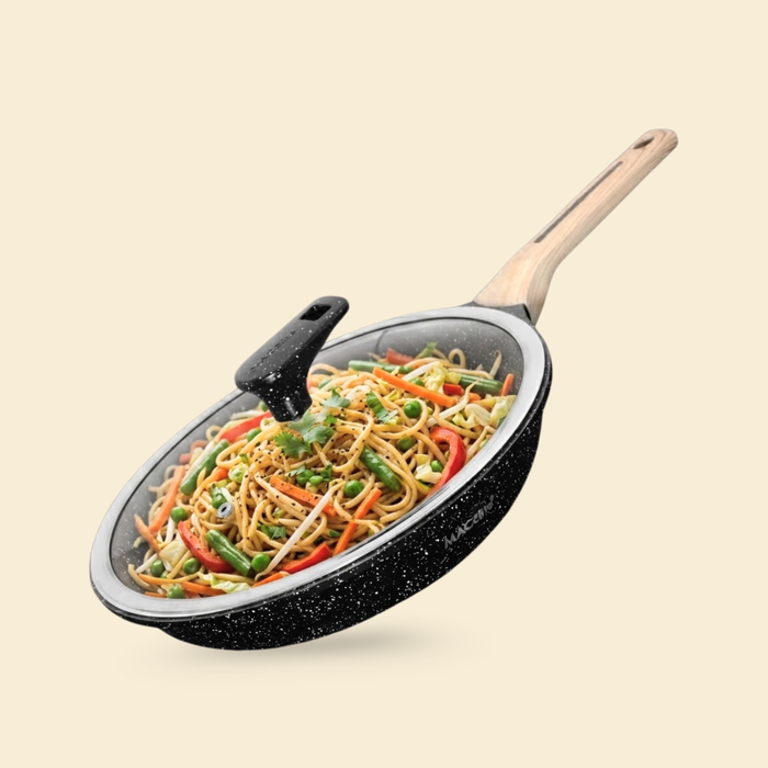 Hard Rock Die Cast Non Stick Triumph Fry Pan With Glass Lid, Induction Base