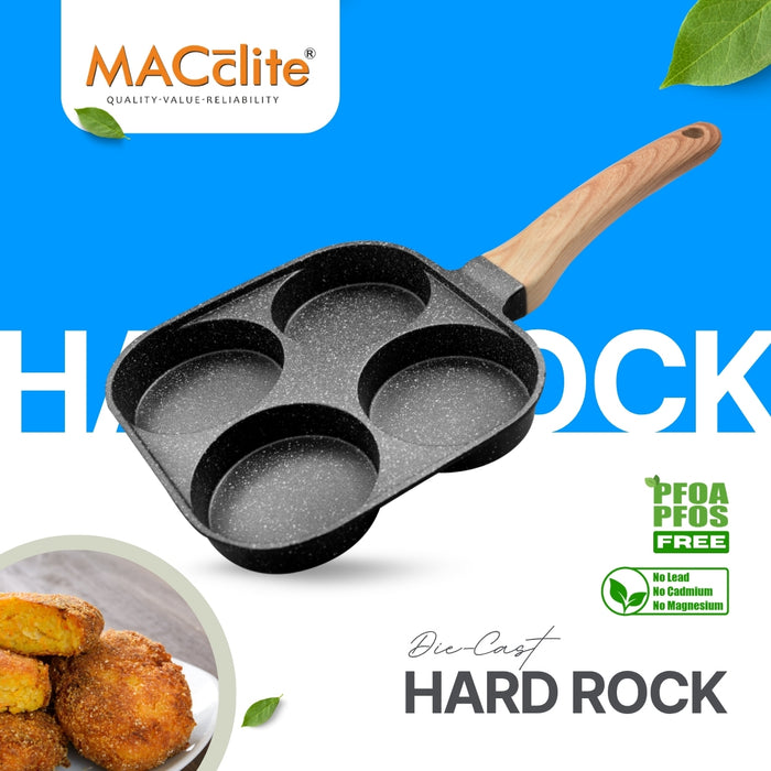 Hard Rock Die Cast Non-Stick IB Triumph Breakfast Cutlet Pan Tawa 4 Cavity