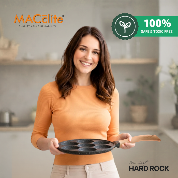 Hard Rock Die Cast Non-Stick IB Triumph Plain Tikki/Cake Pan/Mini Uttappam Tawa 7 Cavity