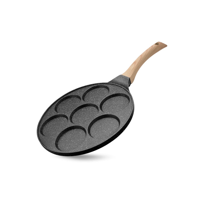 Hard Rock Die Cast Non-Stick IB Triumph Plain Tikki/Cake Pan/Mini Uttappam Tawa 7 Cavity