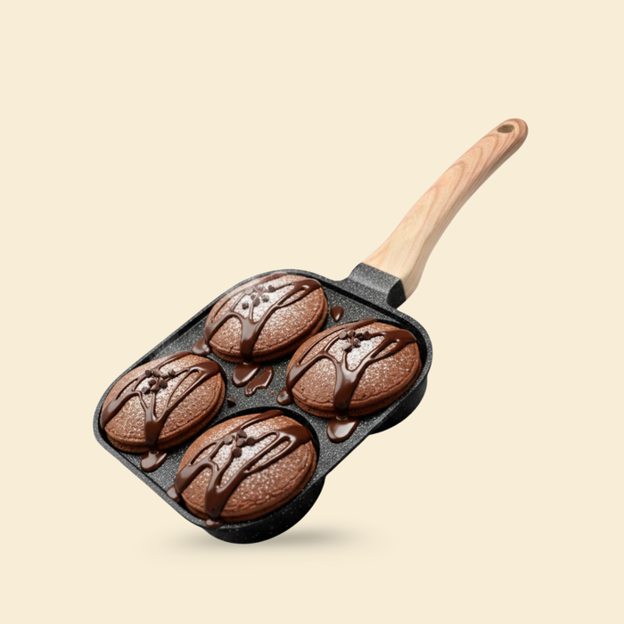 Hard Rock Die Cast Non-Stick IB Triumph Breakfast Cutlet Pan Tawa 4 Cavity