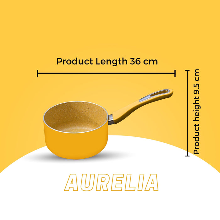 Aurelia Non Stick Sauce Pan, 18cm Dia, 2 Liters, Induction Base