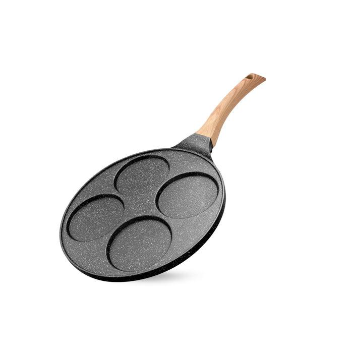 Hard Rock Die Cast Non-Stick IB Triumph Plain Tikki/Cake Pan/Mini Uttappam Tawa 4 Cavity