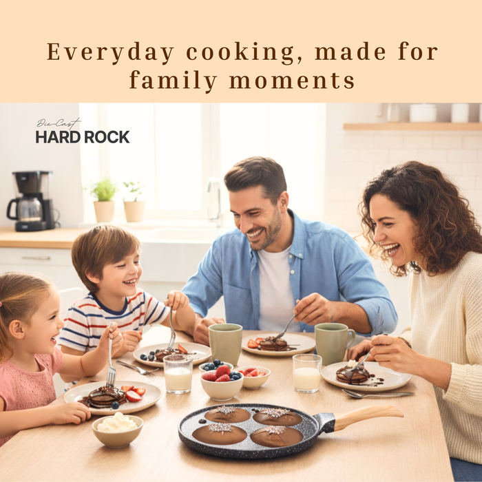Hard Rock Die Cast Non-Stick IB Triumph Plain Tikki/Cake Pan/Mini Uttappam Tawa 4 Cavity