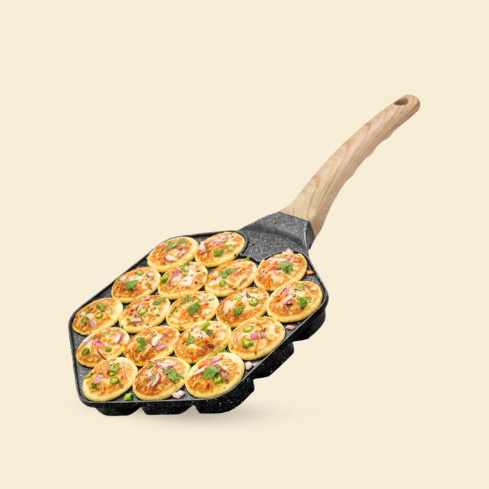 Hard Rock Die Cast Non Stick  (Triumph series) Hexa Appe/Muffin Pan 18 cavity, Induction Base