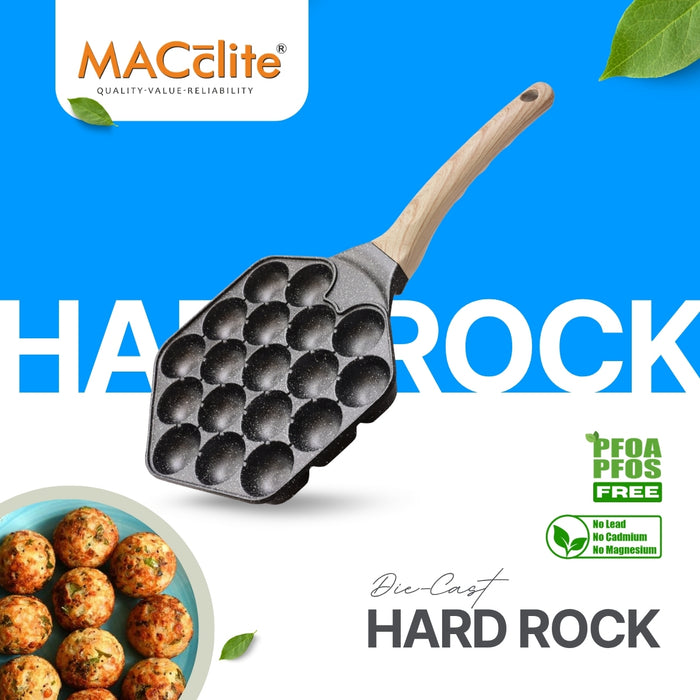 Hard Rock Die Cast Non Stick  (Triumph series) Hexa Appe/Muffin Pan 18 cavity, Induction Base