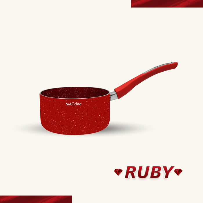 Ruby Non Stick Sauce Pan, 18cm Dia, 2 Liters, Induction Base