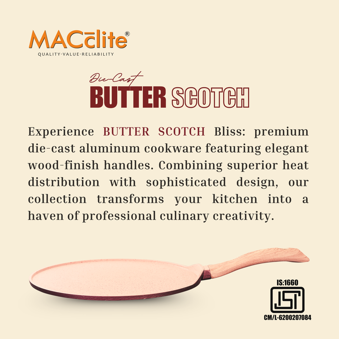 Butter Scotch Die Cast Non Stick Flat Tawa, Induction Base