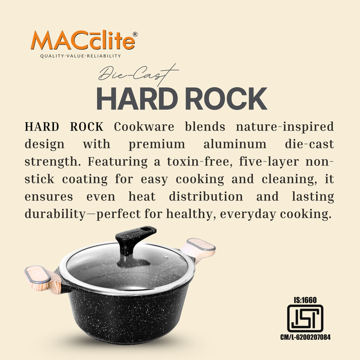 Hard Rock Die Cast Non Stick Triumph Casserole, Induction Base