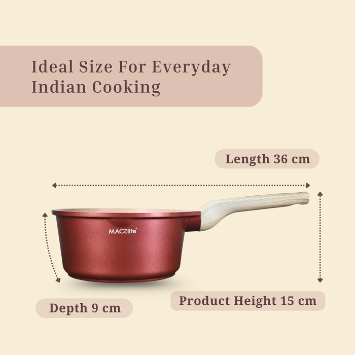 Butter Scotch Die Cast Non Stick Triumph Sauce Pan 18 cm Dia, 2 Liters.