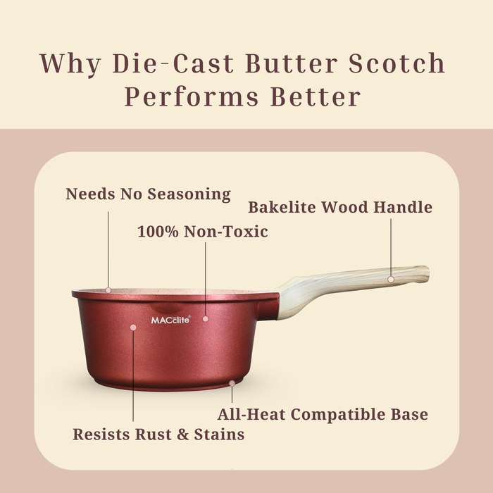 Butter Scotch Die Cast Non Stick Triumph Sauce Pan 18 cm Dia, 2 Liters.