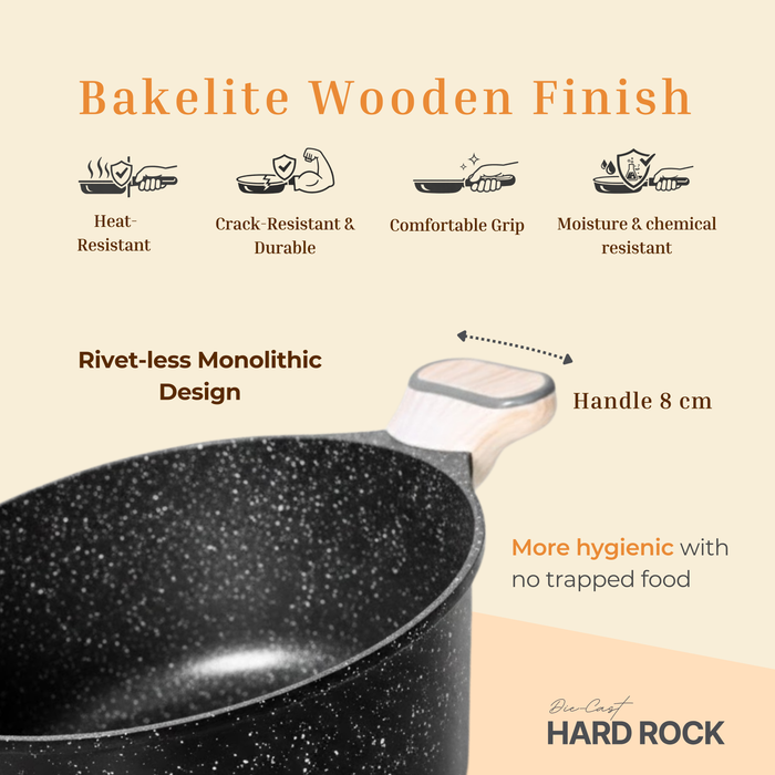 Hard Rock Die Cast Non Stick Triumph Casserole, Induction Base