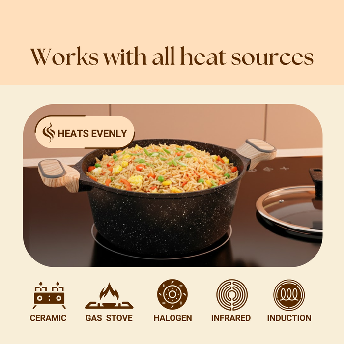 Hard Rock Die Cast Non Stick Triumph Casserole, Induction Base
