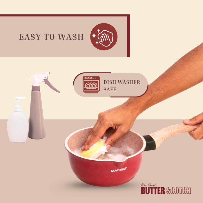 Butter Scotch Die Cast Non Stick Sauce Pan 16cm Dia, 1.4 Liters, Induction Base