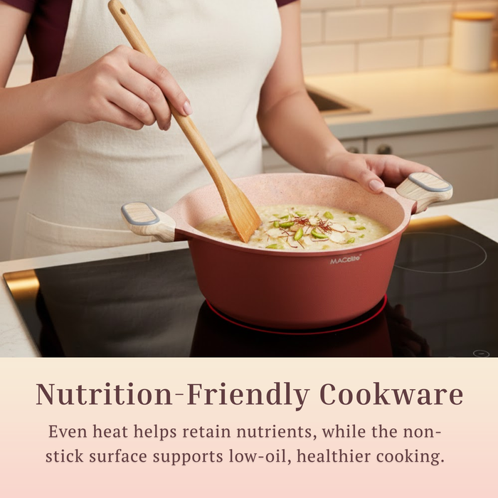 Butter Scotch Die Cast Non Stick Triumph Casserole With Glass Lid, Induction Base