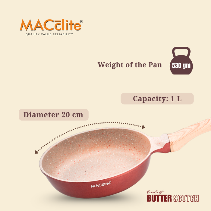 Butter Scotch Die Cast Non Stick Fry Pan, Induction Base