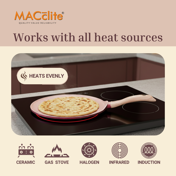 Butter Scotch Die Cast Non Stick Flat Tawa, Induction Base