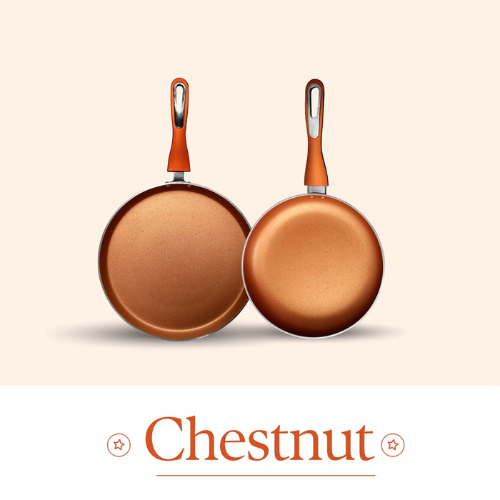 Chestnut Non Stick Twin Pack, Set of 2 Pieces, Induction Base
