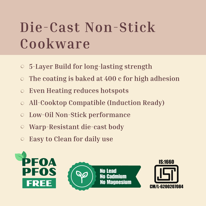 Butter Scotch Die Cast Non Stick Flat Tawa, Induction Base