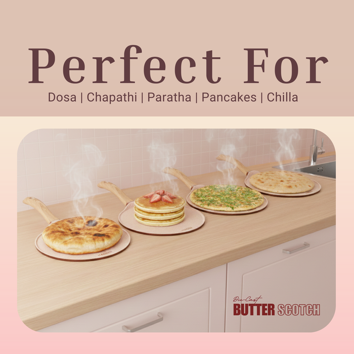 Butter Scotch Die Cast Non Stick Flat Tawa, Induction Base