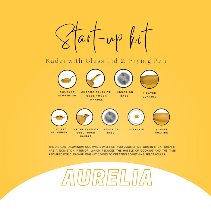 Aurelia Non Stick Start Up Kit, Set of 3 Pieces, Induction Base