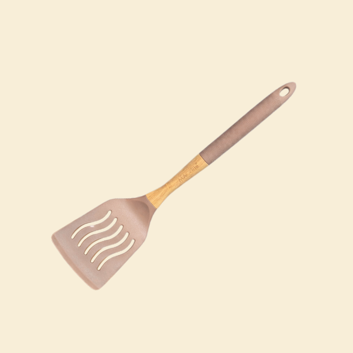 Butter Scotch Silicone Wooden Slotted Turner