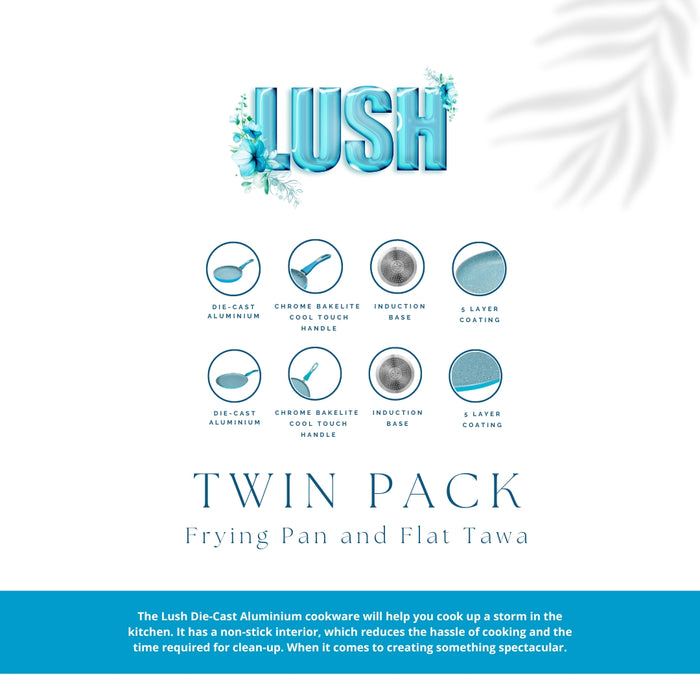 Lush Non Stick Twin Pack, Set of 2 Pieces, Induction Base