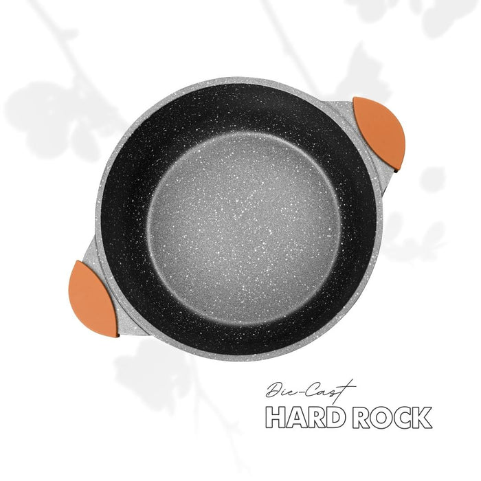 Hard Rock Die Cast Non Stick Casserole With Glass Lid 24cm Dia, 4.2 Liters, Induction Base