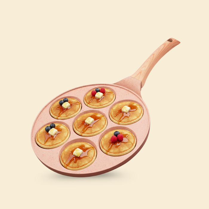 Butter Scotch Die Cast Non-Stick Triumph Tikki/Cake Pan/Mini Uttappam Tawa 7 Cavity, Induction Base