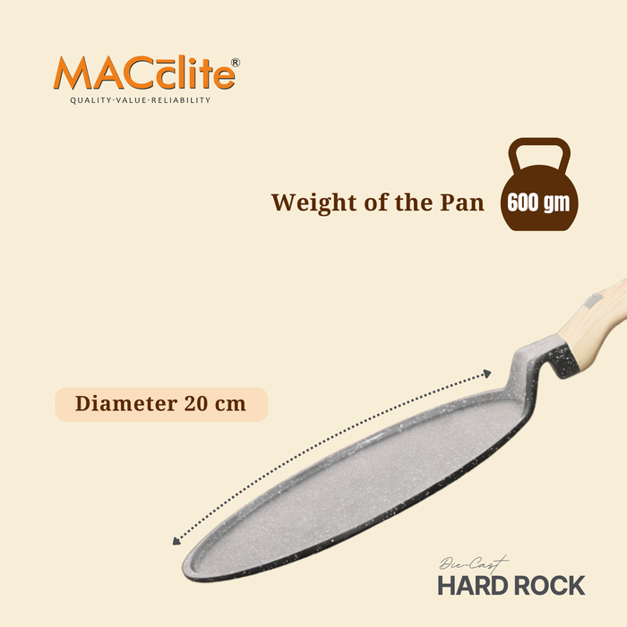 Hard Rock Die Cast Non Stick Triumph Flat Tawa, Induction Base