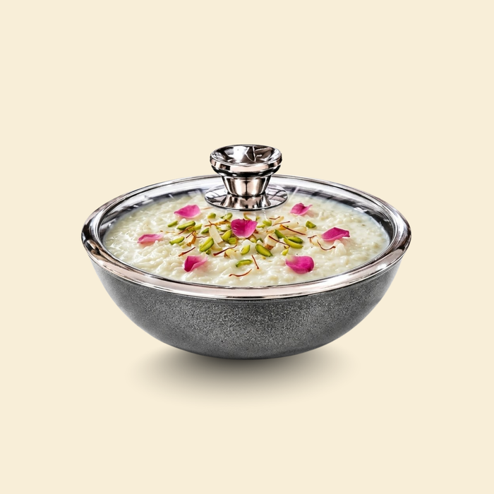 Hippo Reinforced Ceramic Non Stick Round Base Tasla With Lid 24 cm