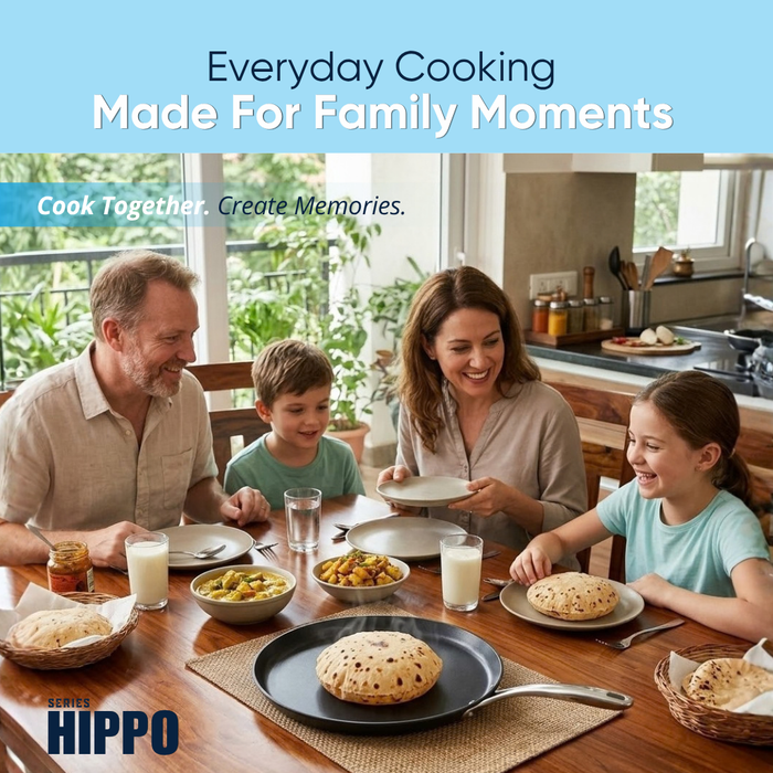 HIPPO Reinforced Ceramic Non Stick Flat Tawa 26 cm